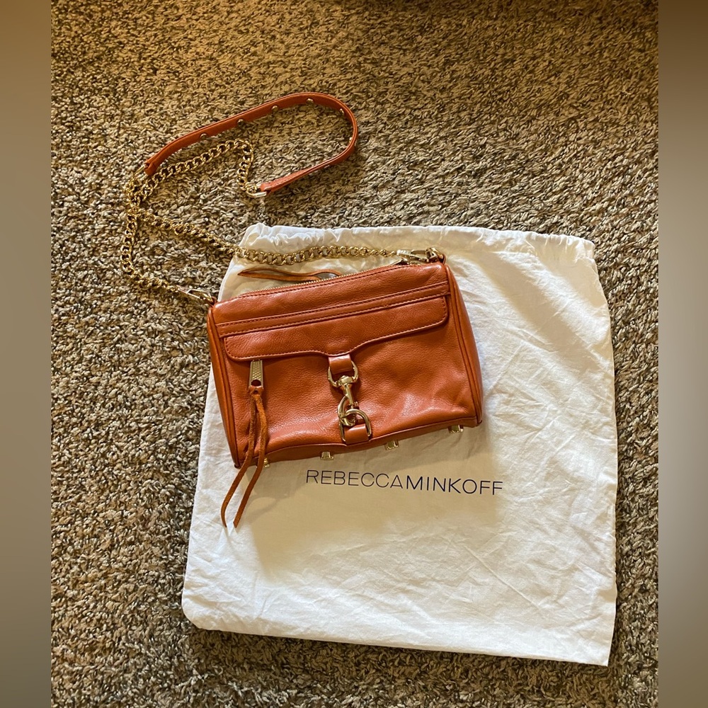 Rebecca Minkoff Orange Crossbody Bag with Sophisticated Design